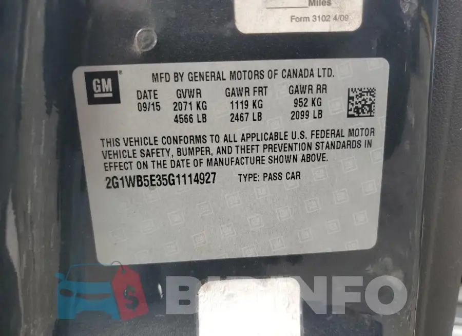 2G1WB5E35G1114927 Photo# 12