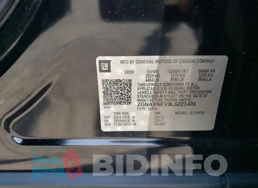2GNAXNEV8L6221401 Photo# 13