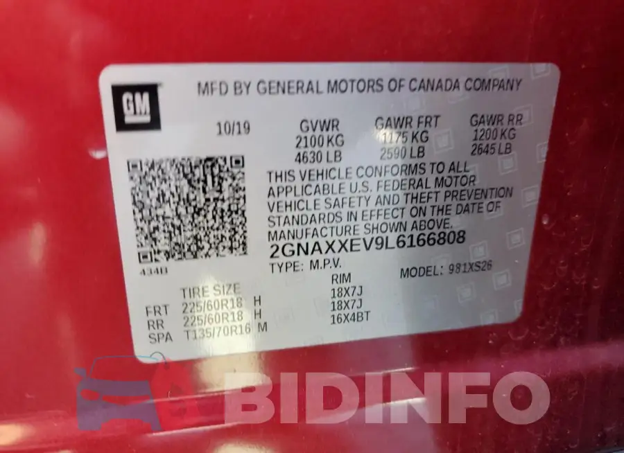 2GNAXXEV9L6166808 Photo# 13