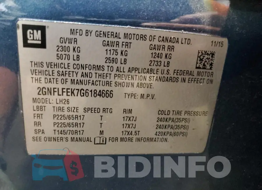 2GNFLFEK7G6184666 Photo# 14