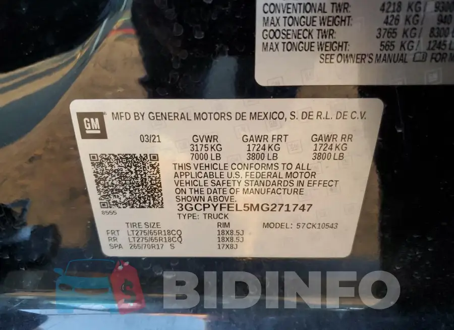 3GCPYFEL5MG271747 Photo# 12