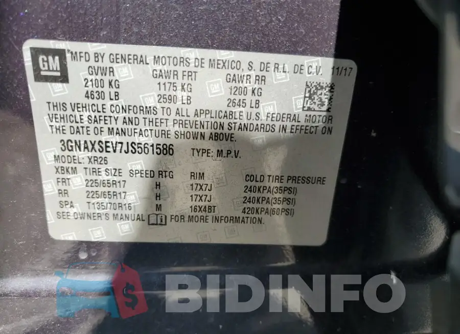 3GNAXSEV7JS561586 Photo# 14