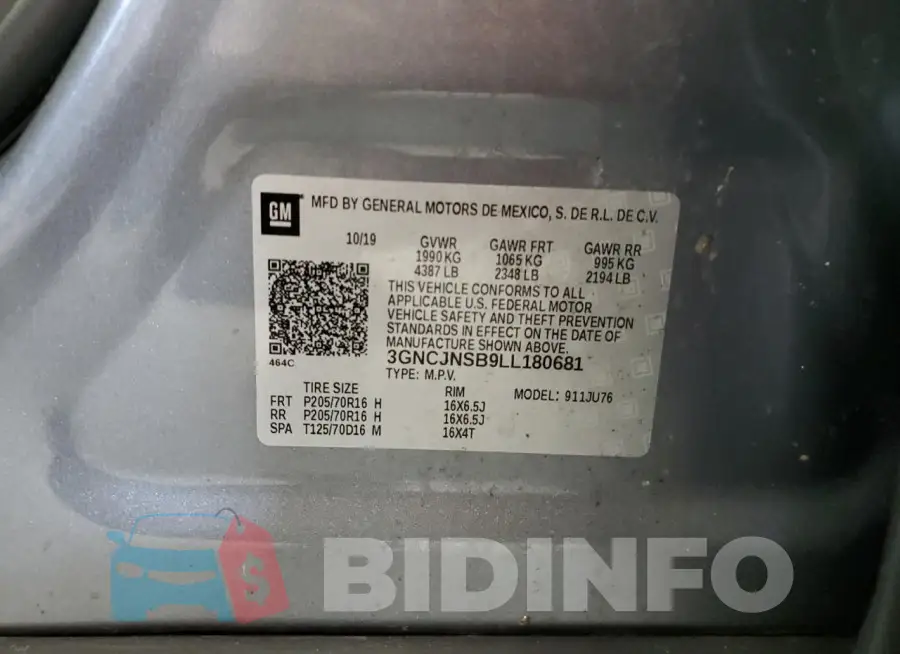 3GNCJNSB9LL180681 Photo# 13