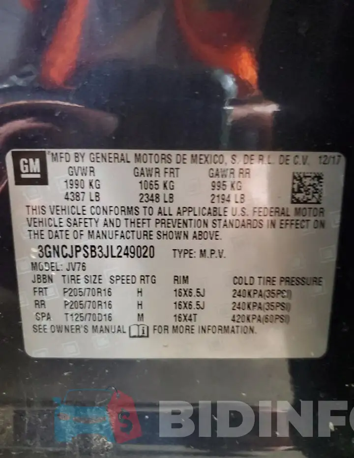 3GNCJPSB3JL249020 Photo# 14