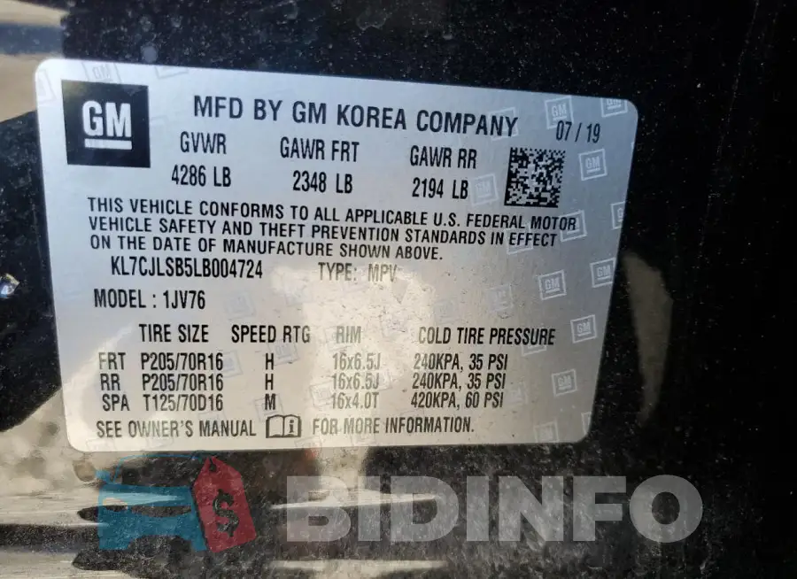 KL7CJLSB5LB004724 Photo# 14