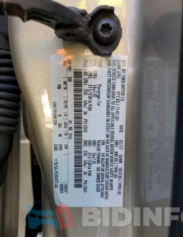 1FADP3F20HL276380 Photo# 12