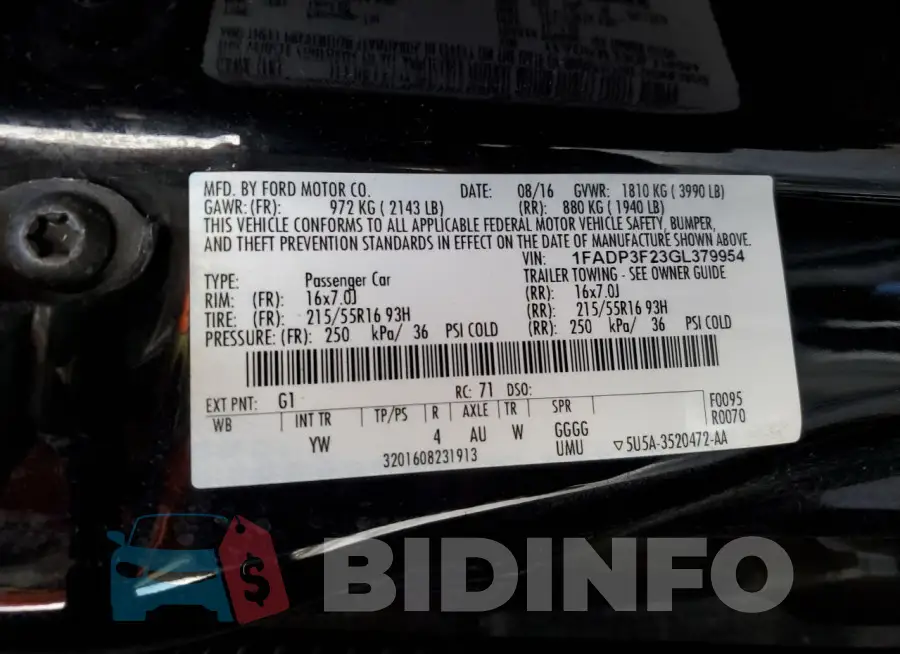 1FADP3F23GL379954 Photo# 13