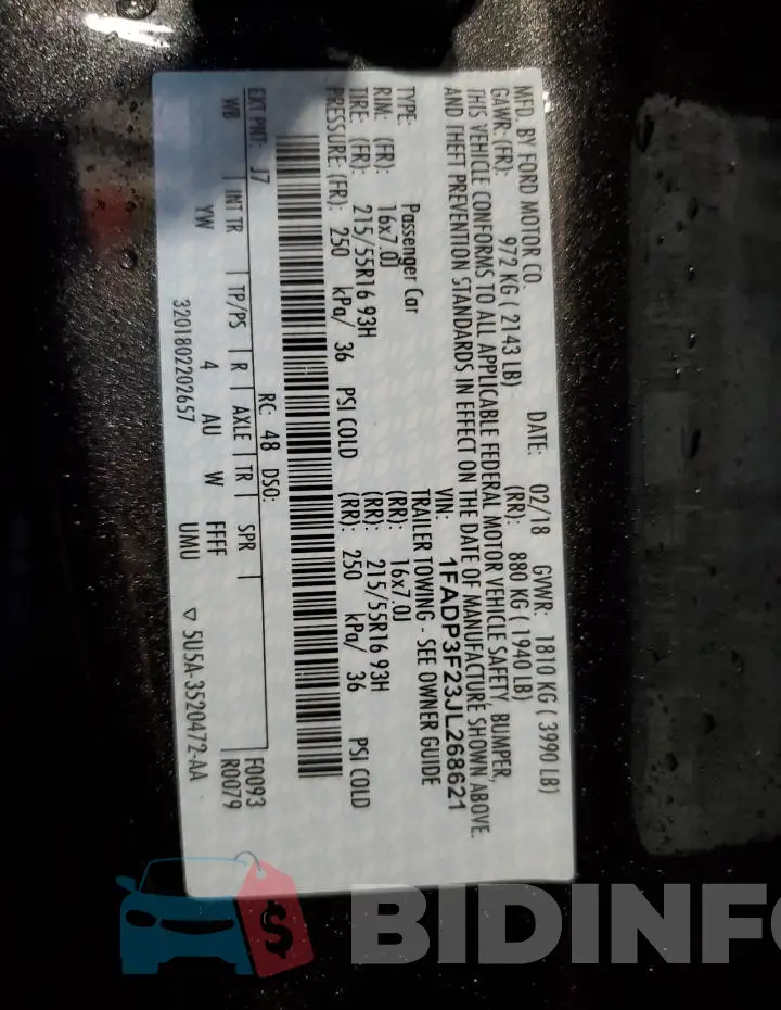 1FADP3F23JL268621 Photo# 12