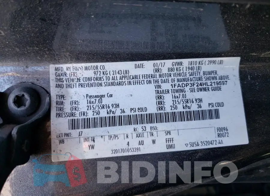 1FADP3F24HL219597 Photo# 12