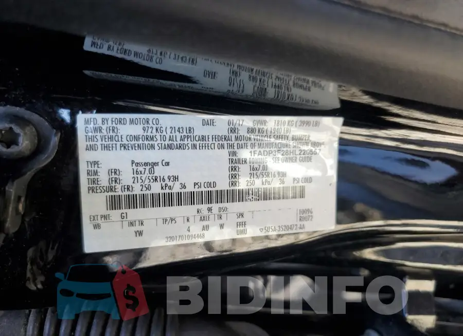 1FADP3F28HL220557 Photo# 13