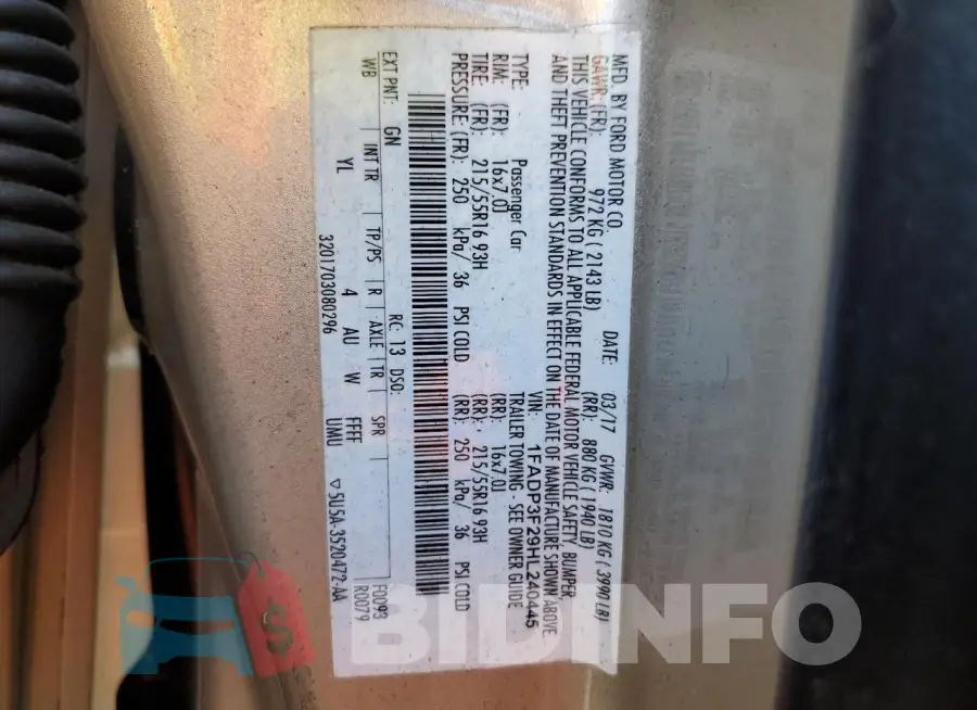 1FADP3F29HL240445 Photo# 12