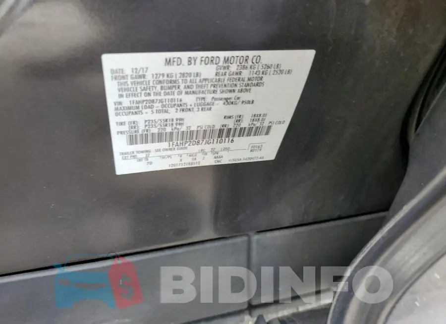1FAHP2D87JG110116 Photo# 12