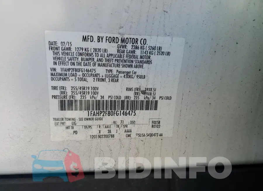 1FAHP2F80FG146475 Photo# 12