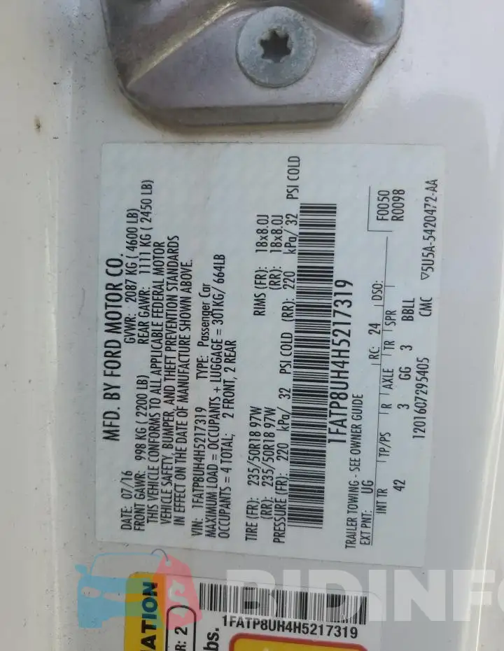 1FATP8UH4H5217319 Photo# 12