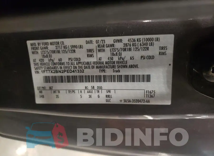 1FT7X2BN2PED41332 Photo# 12