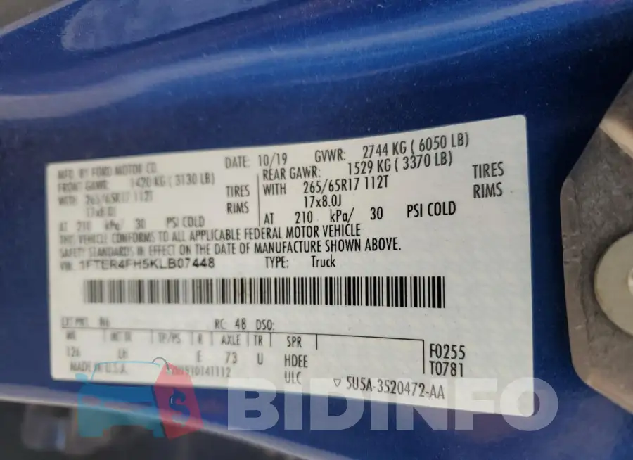 1FTER4FH5KLB07448 Photo# 13
