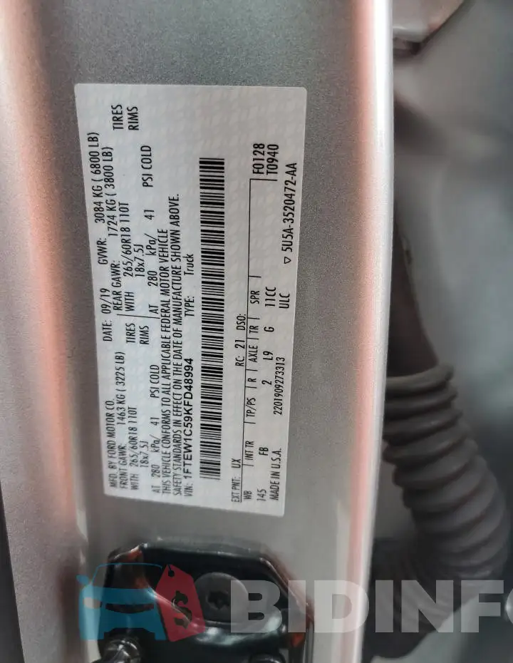 1FTEW1C59KFD48994 Photo# 12