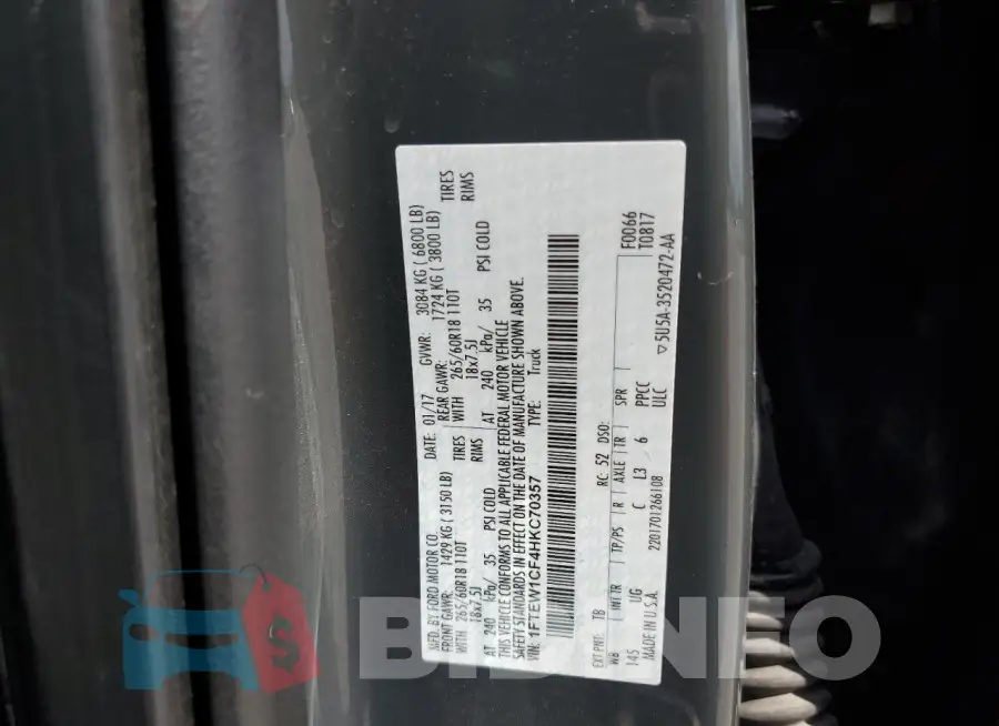 1FTEW1CF4HKC70357 Photo# 12