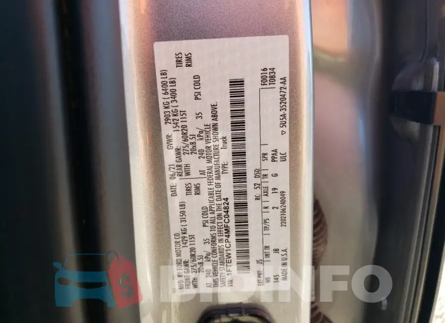 1FTEW1CP4MFC04824 Photo# 12