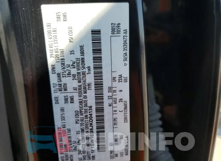 1FTEW1EB6JKD04136 Photo# 12
