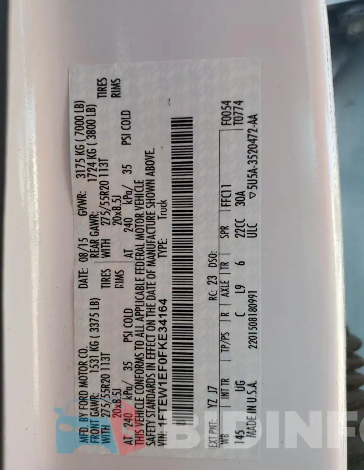 1FTEW1EF0FKE34164 Photo# 12