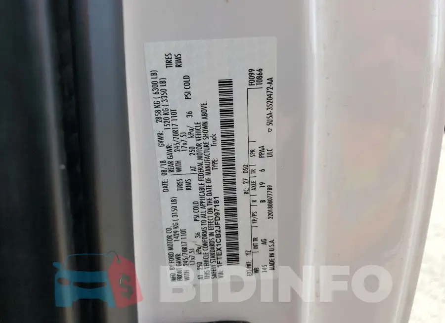 1FTEX1CB2JFD97181 Photo# 12