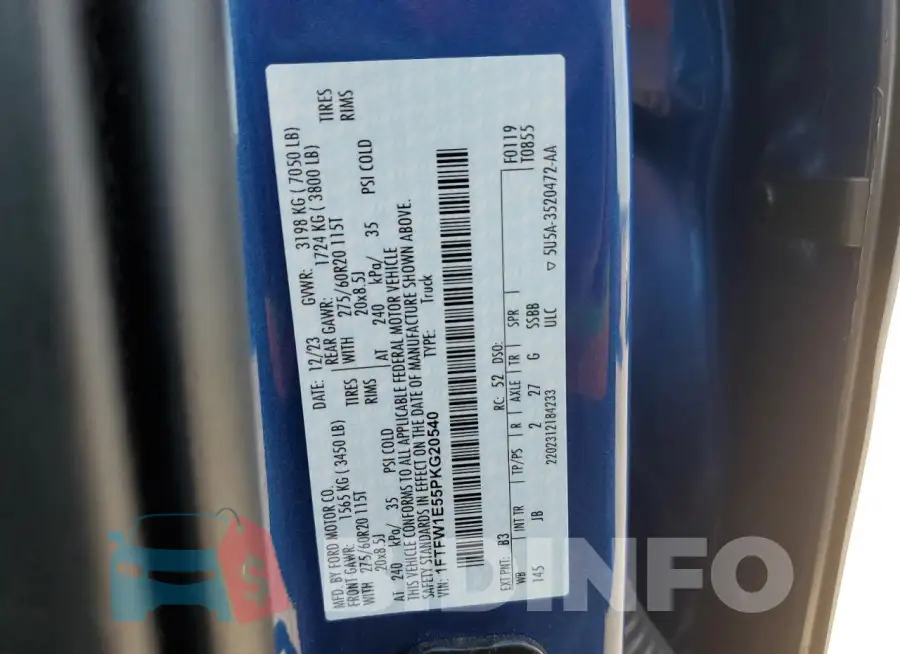 1FTFW1E55PKG20540 Photo# 12