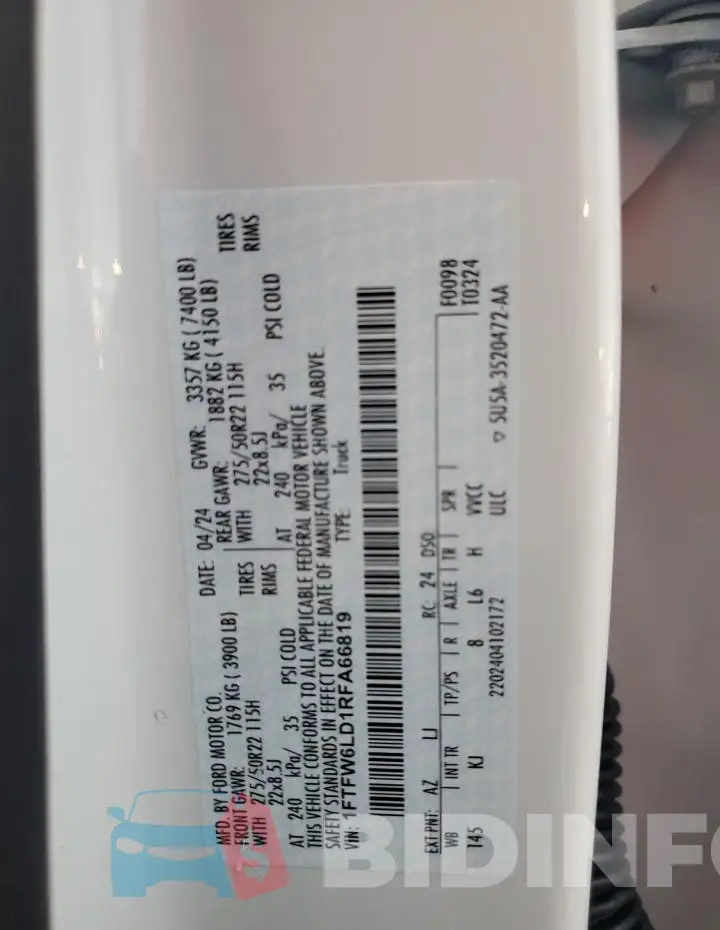 1FTFW6LD1RFA66819 Photo# 13
