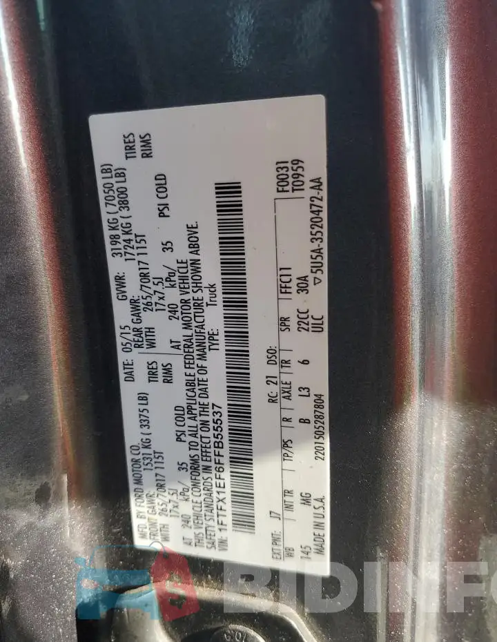 1FTFX1EF6FFB55537 Photo# 13