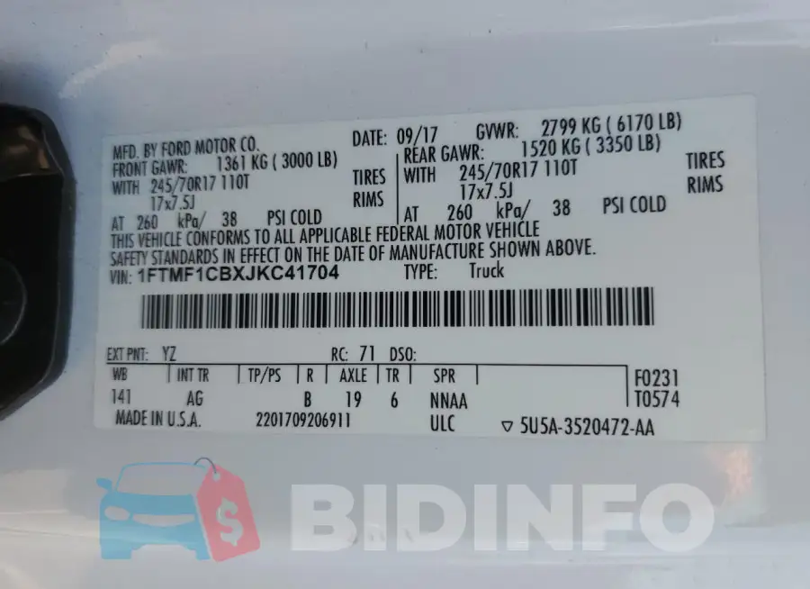 1FTMF1CBXJKC41704 Photo# 12