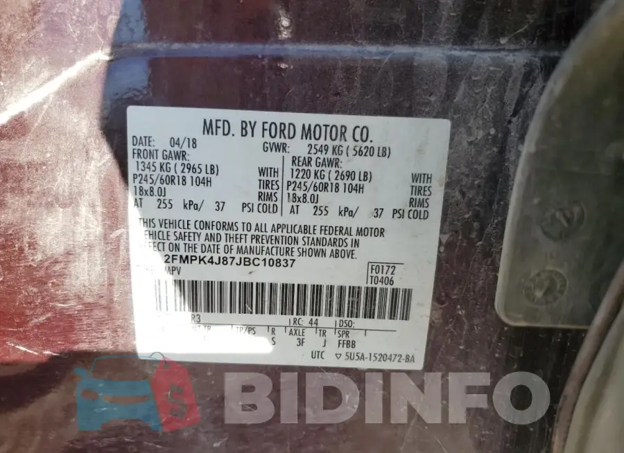 2FMPK4J87JBC10837 Photo# 13