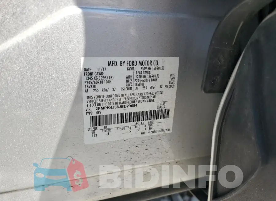 2FMPK4J88JBB29684 Photo# 14