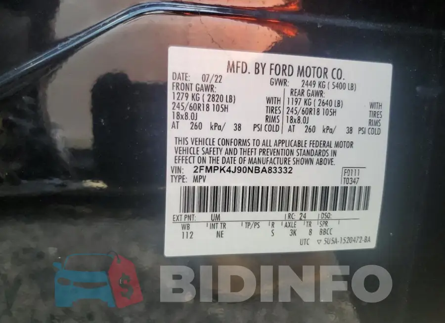 2FMPK4J90NBA83332 Photo# 14