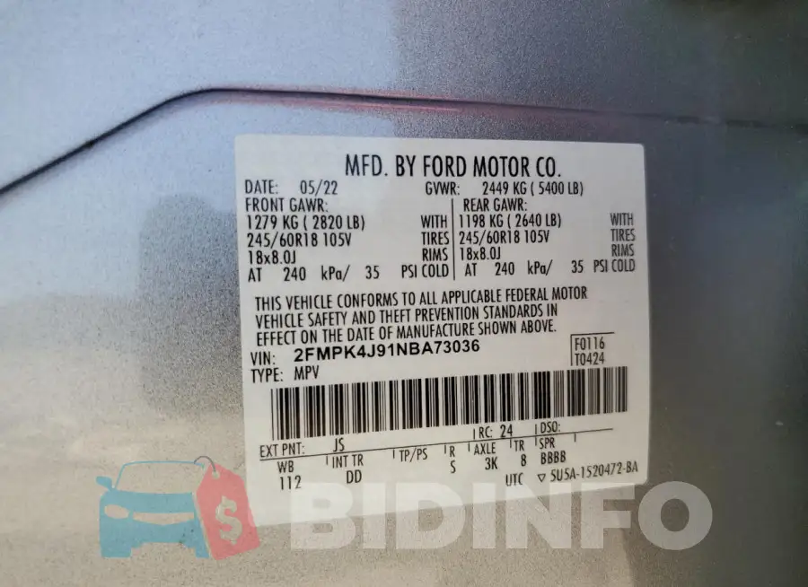 2FMPK4J91NBA73036 Photo# 13