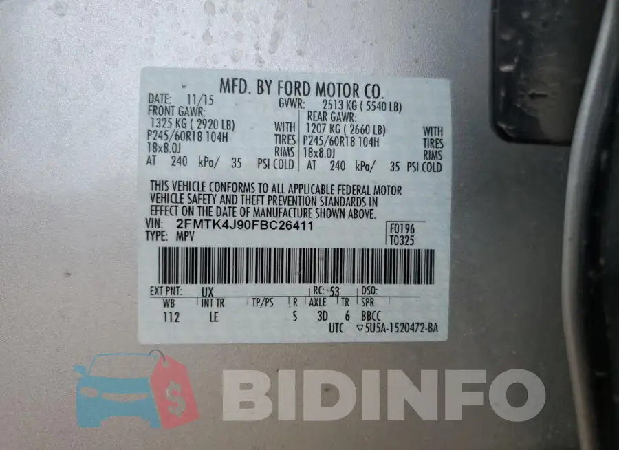 2FMTK4J90FBC26411 Photo# 13