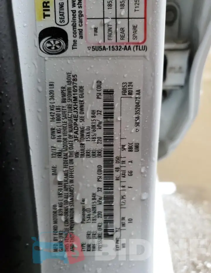 3FADP4EJXHM169785 Photo# 13