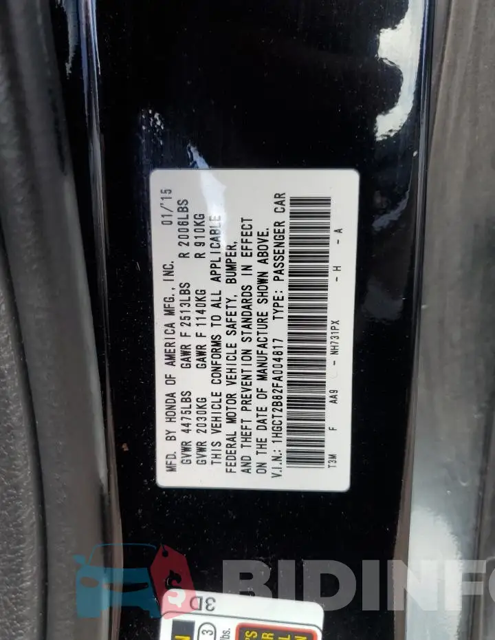 1HGCT2B82FA004817 Photo# 12