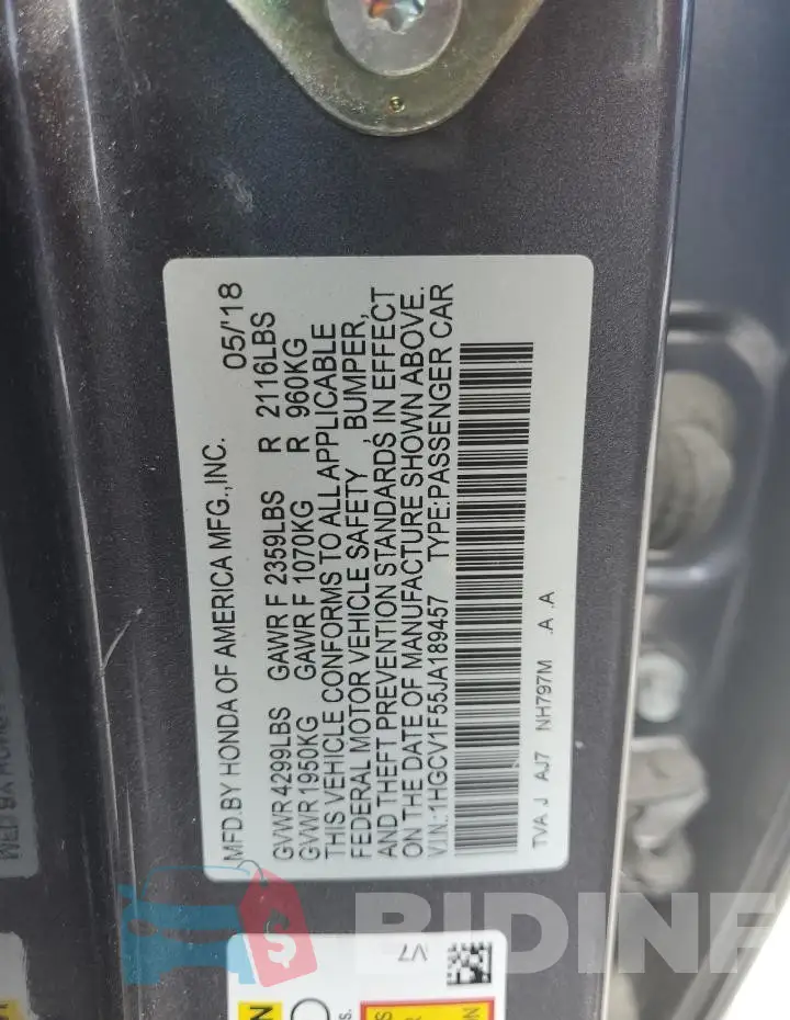 1HGCV1F55JA189457 Photo# 12