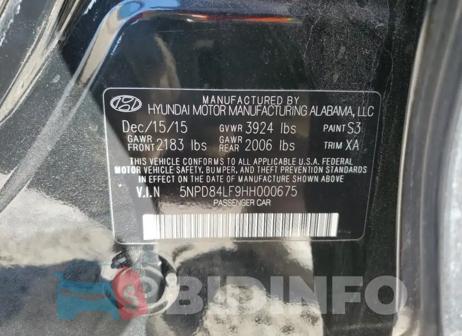5NPD84LF9HH000675 Photo# 13