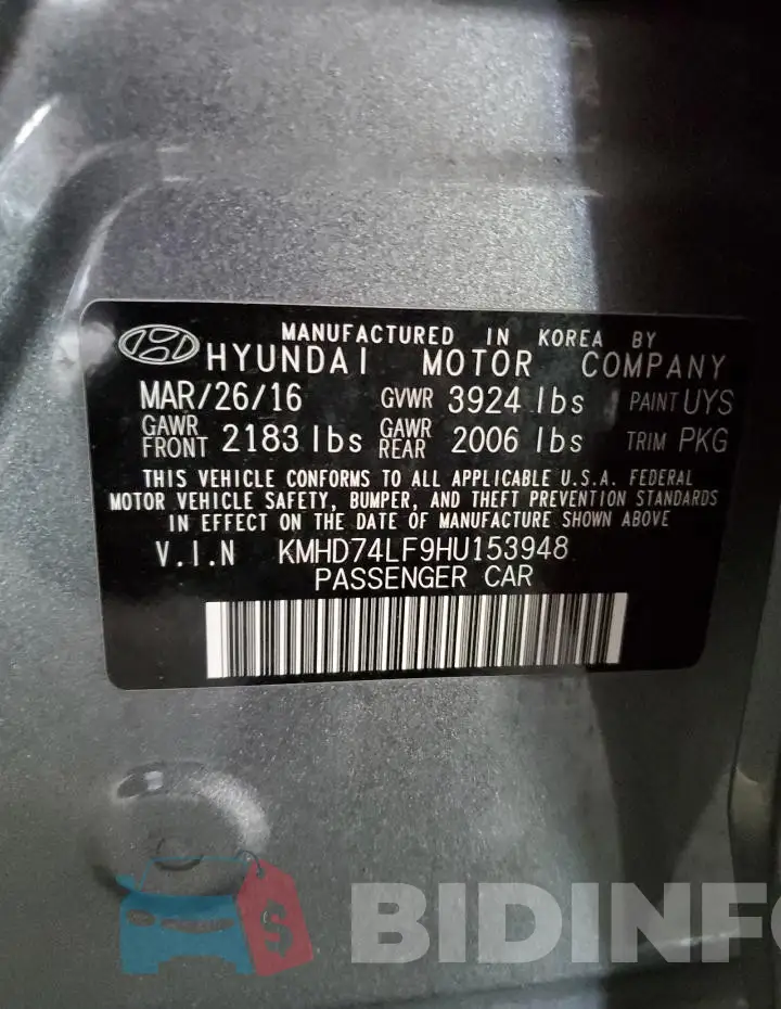 KMHD74LF9HU153948 Photo# 12