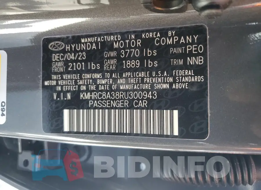 KMHRC8A38RU300943 Photo# 12