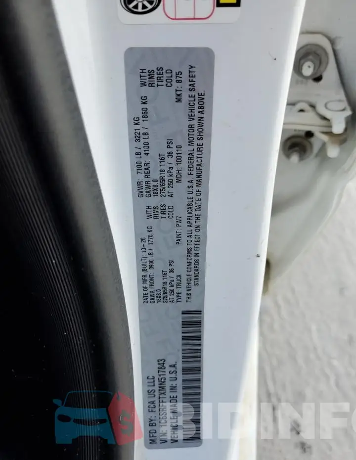 1C6SRFFTXMN517843 Photo# 12