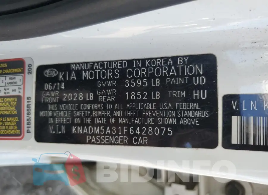 KNADM5A31F6428075 Photo# 12