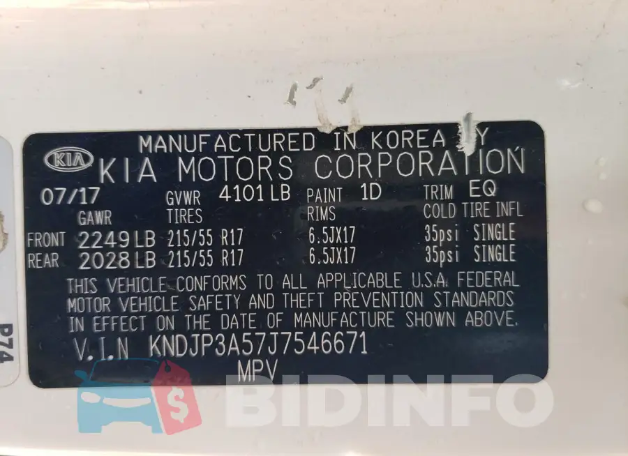 KNDJP3A57J7546671 Photo# 12