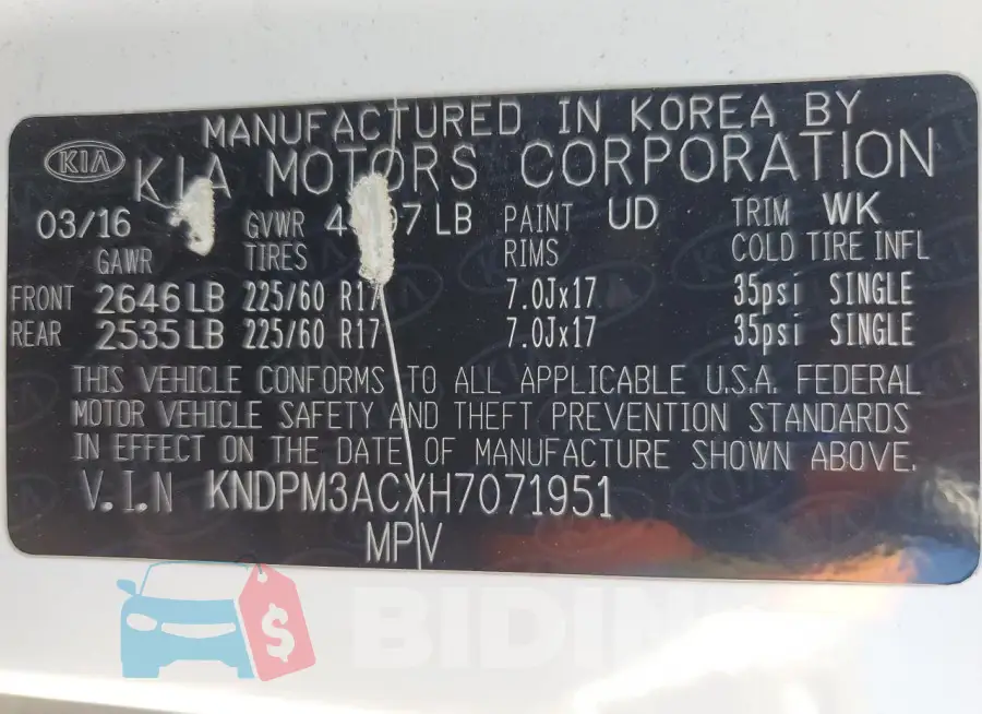 KNDPM3ACXH7071951 Photo# 13