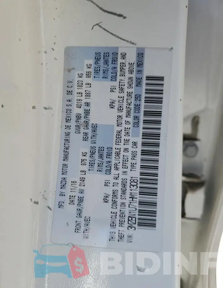 3MZBN1U71HM113081 Photo# 12