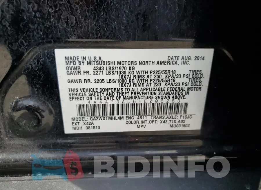 4A4AP3AU6FE006263 Photo# 13
