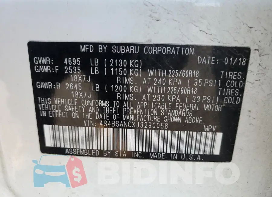 4S4BSANCXJ3290058 Photo# 12