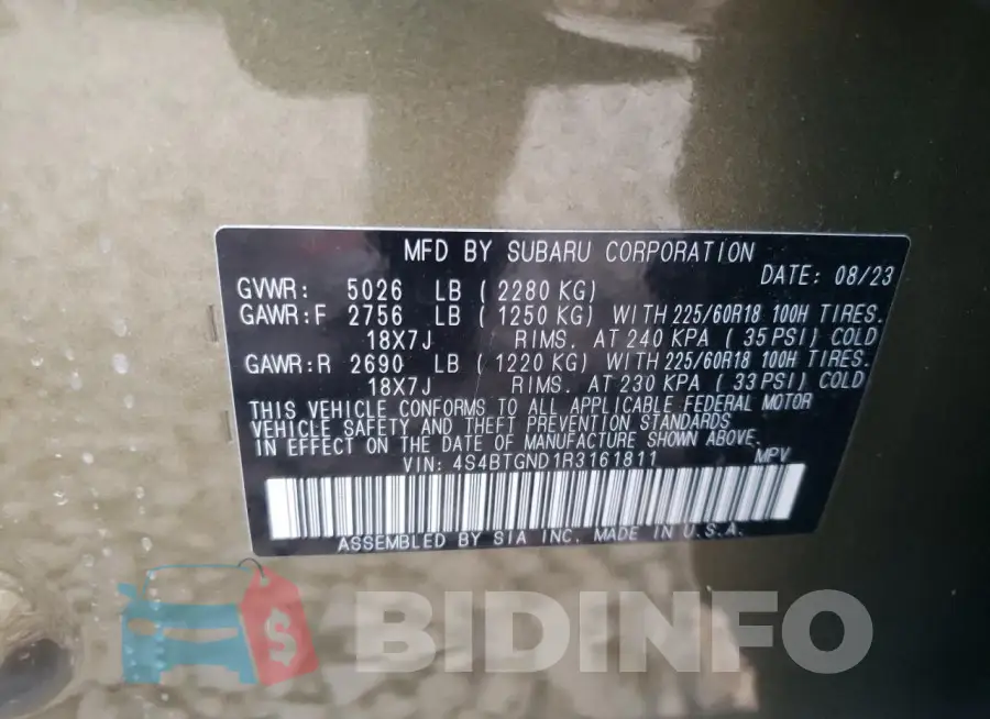 4S4BTGND1R3161811 Photo# 13
