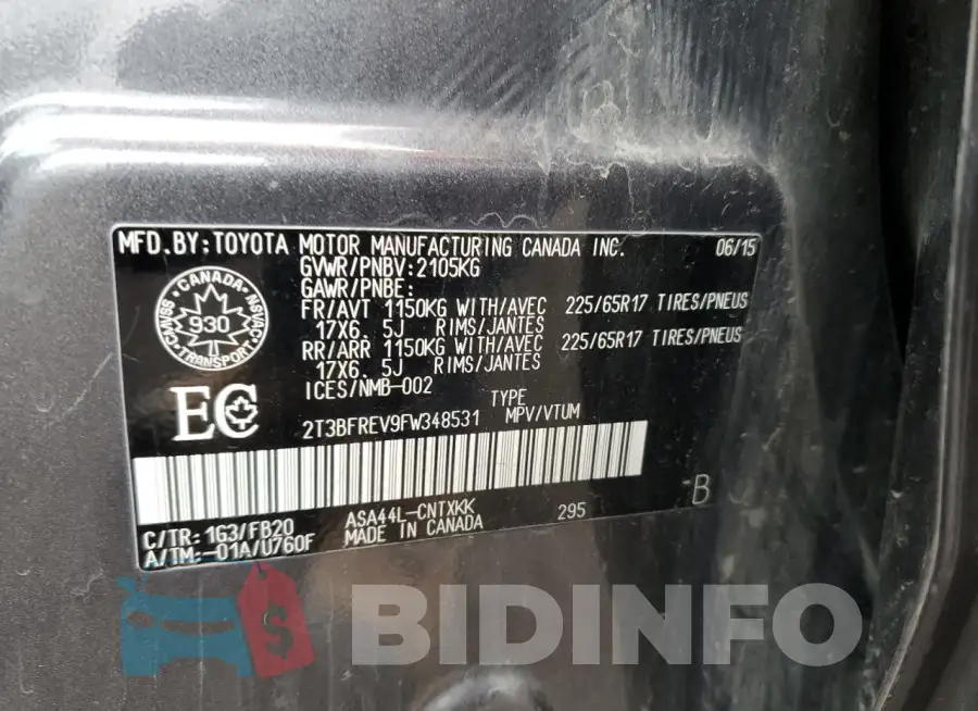 2T3BFREV9FW348531 Photo# 12